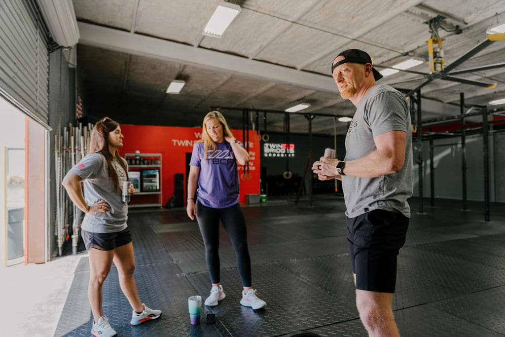 CrossFit athletes prepare to participate in a CrossFit workout