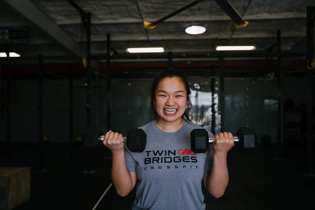 A CrossFit athlete participates in a CrossFit workout